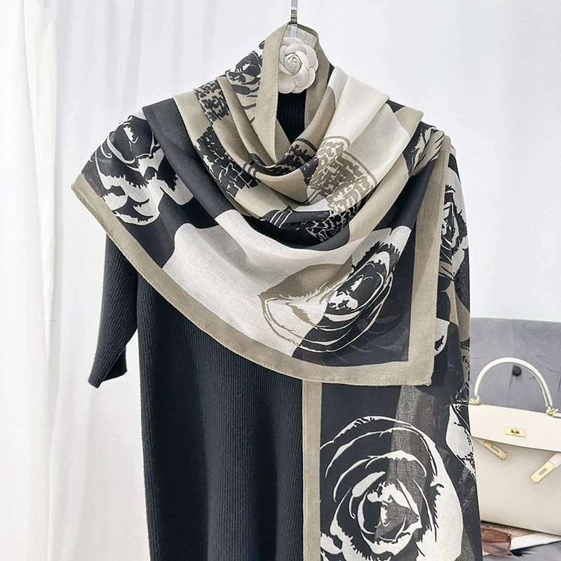 Camellia Print Shawl view 4