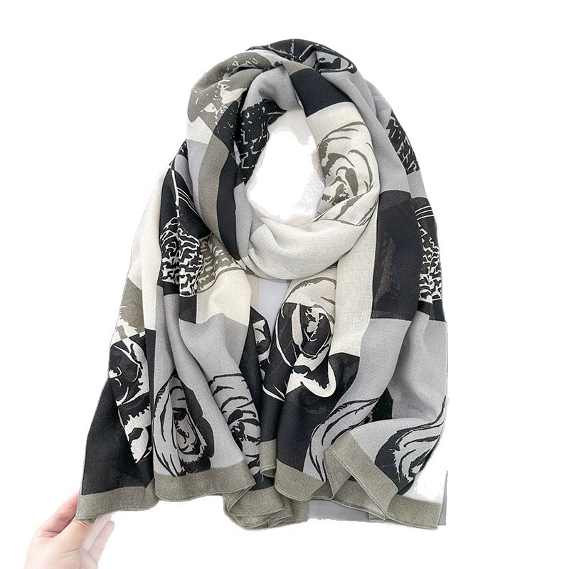 Camellia Print Shawl view 5