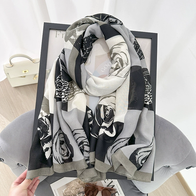 Camellia Print Shawl view 6