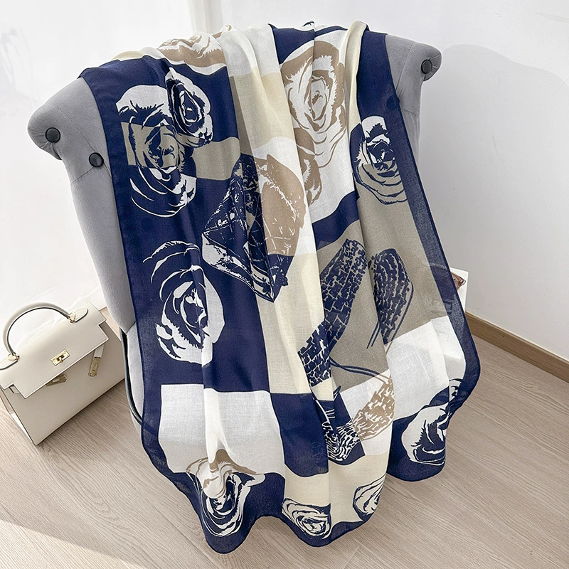 Camellia Print Shawl view 7