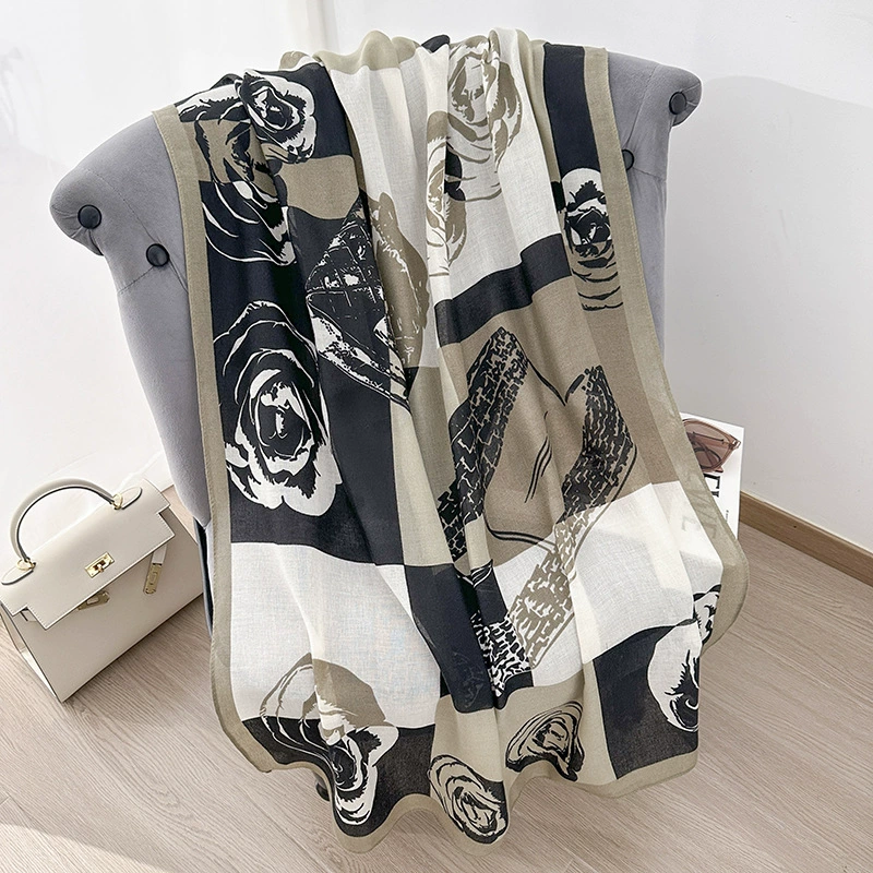 Camellia Print Shawl view 9