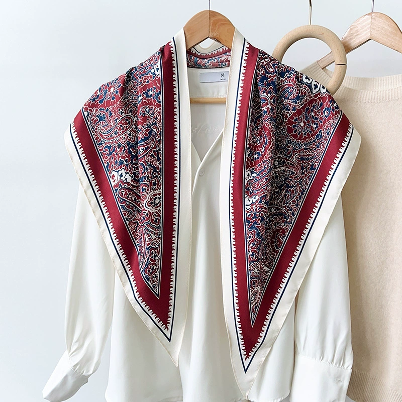 Paisley Satin Triangle Scarf