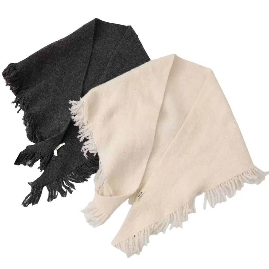 Knit Triangle Fringe Scarf view 5