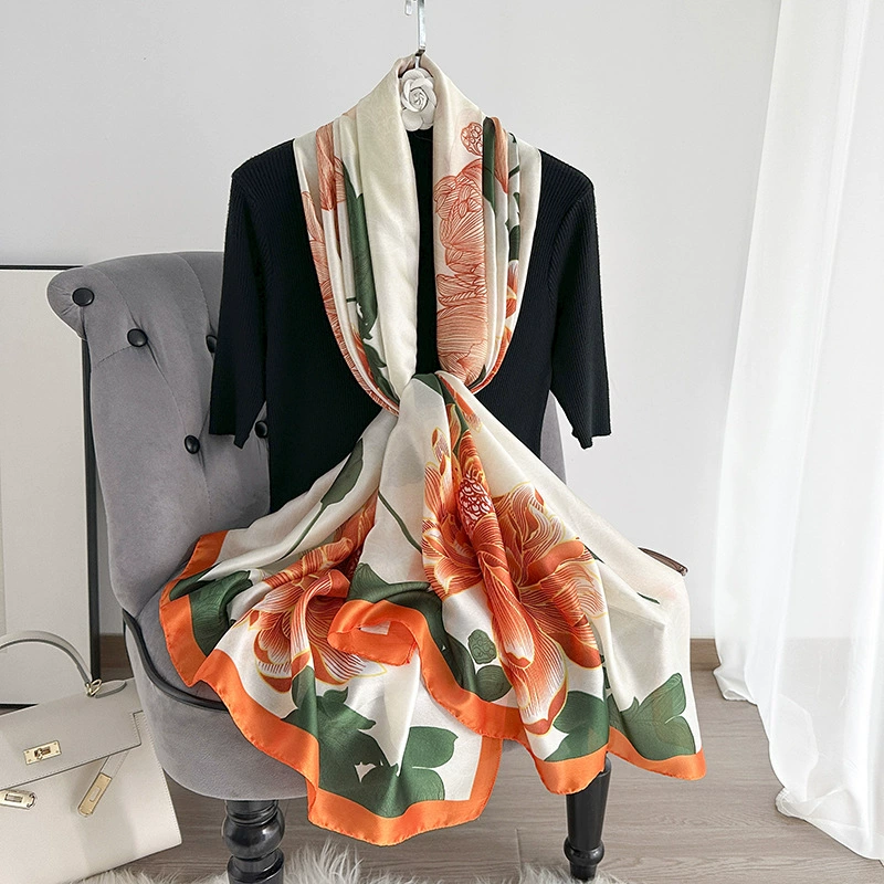 Silk-Look Printed Summer Scarf