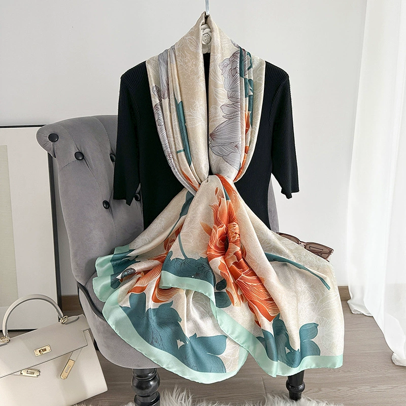 Silk-Look Printed Summer Scarf view 2