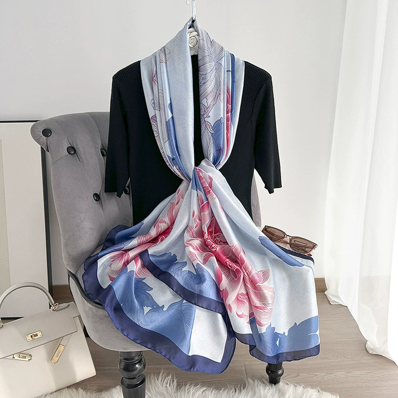 Silk-Look Printed Summer Scarf view 3