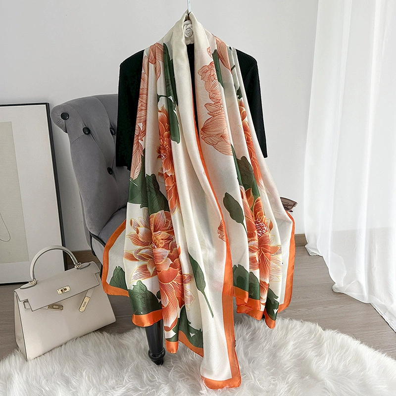 Silk-Look Printed Summer Scarf view 4
