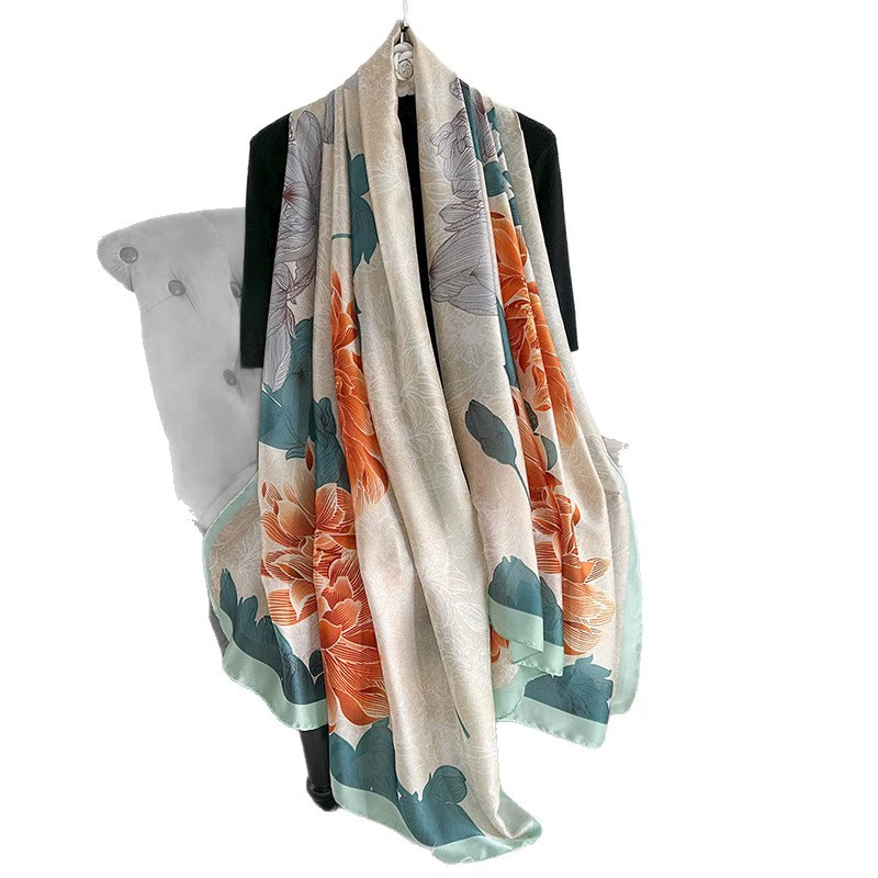 Silk-Look Printed Summer Scarf view 5