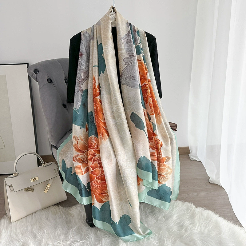 Silk-Look Printed Summer Scarf view 6