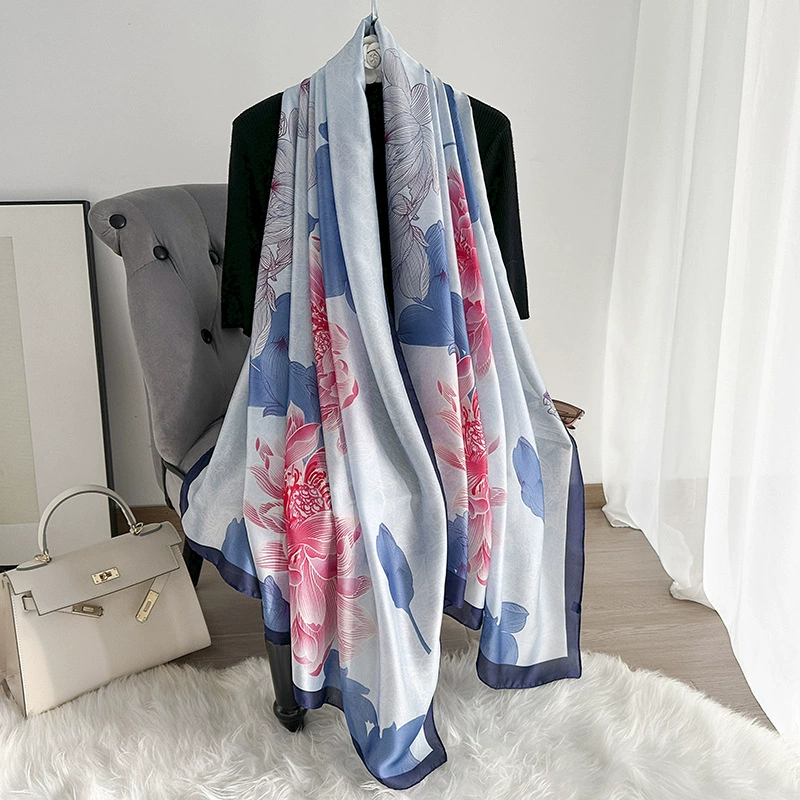Silk-Look Printed Summer Scarf view 7