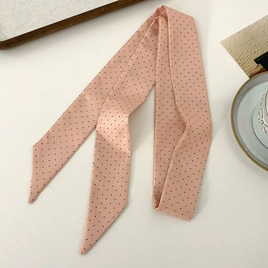 Polka Dot Long Silk Twilly view 8