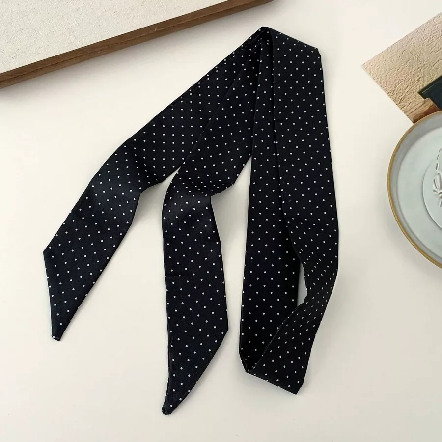 Polka Dot Long Silk Twilly view 10