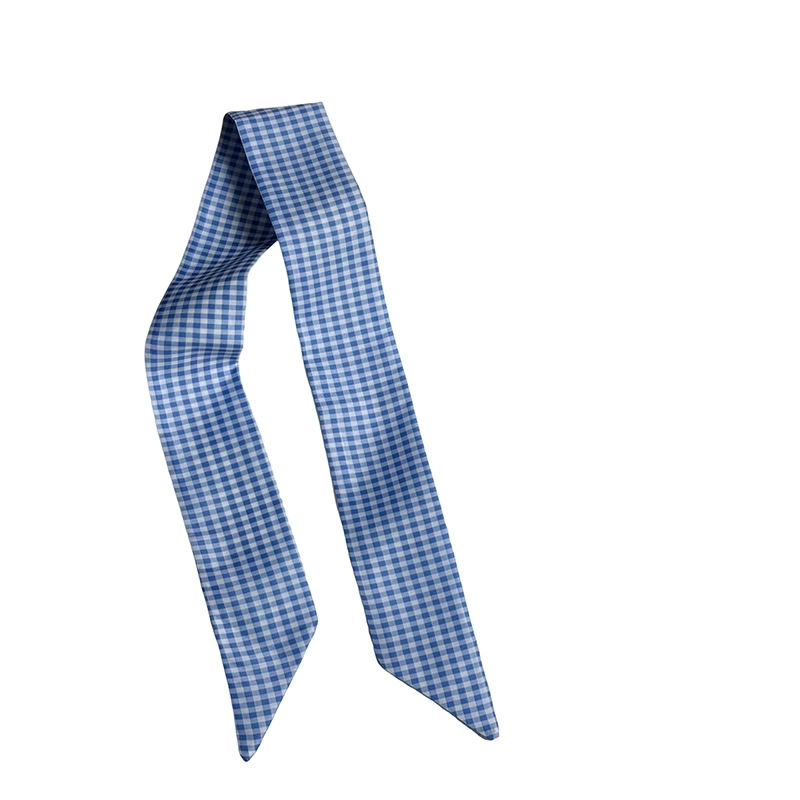 Blue Long Silk Twilly Scarf view 5