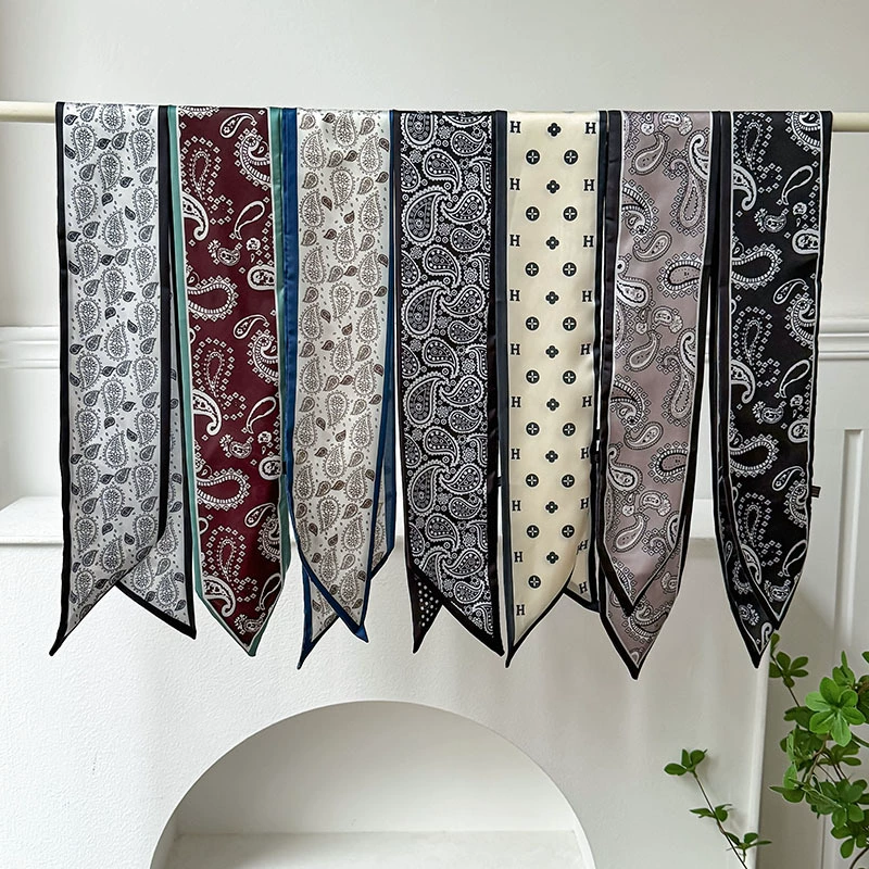 Paisley Long Silk Twilly Scarf