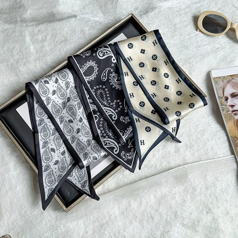 Paisley Long Silk Twilly Scarf view 3