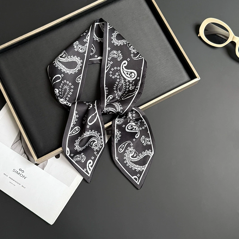 Paisley Long Silk Twilly Scarf view 7