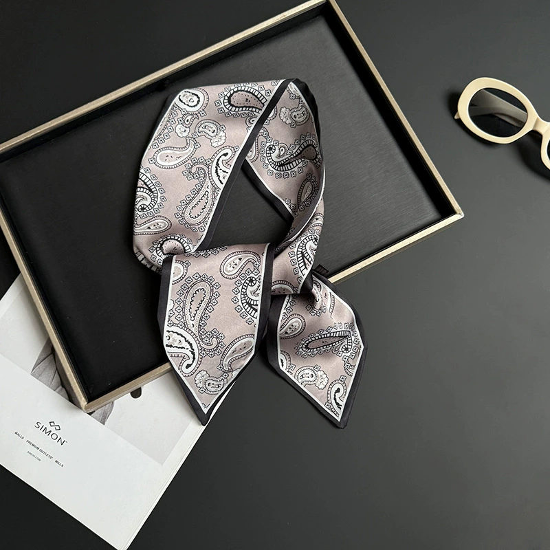 Paisley Long Silk Twilly Scarf view 8