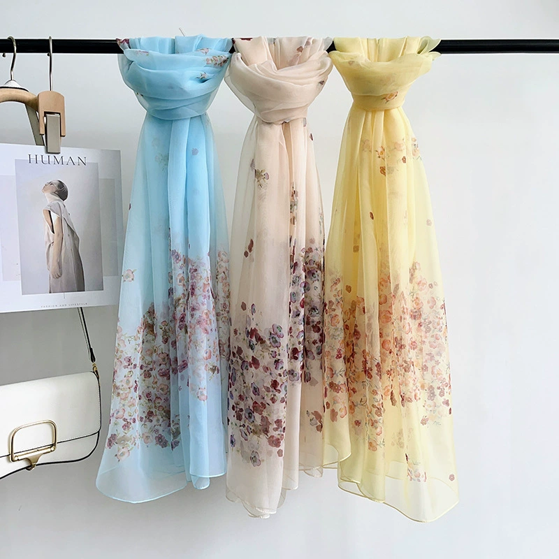 Chiffon Floral Print Scarf view 2