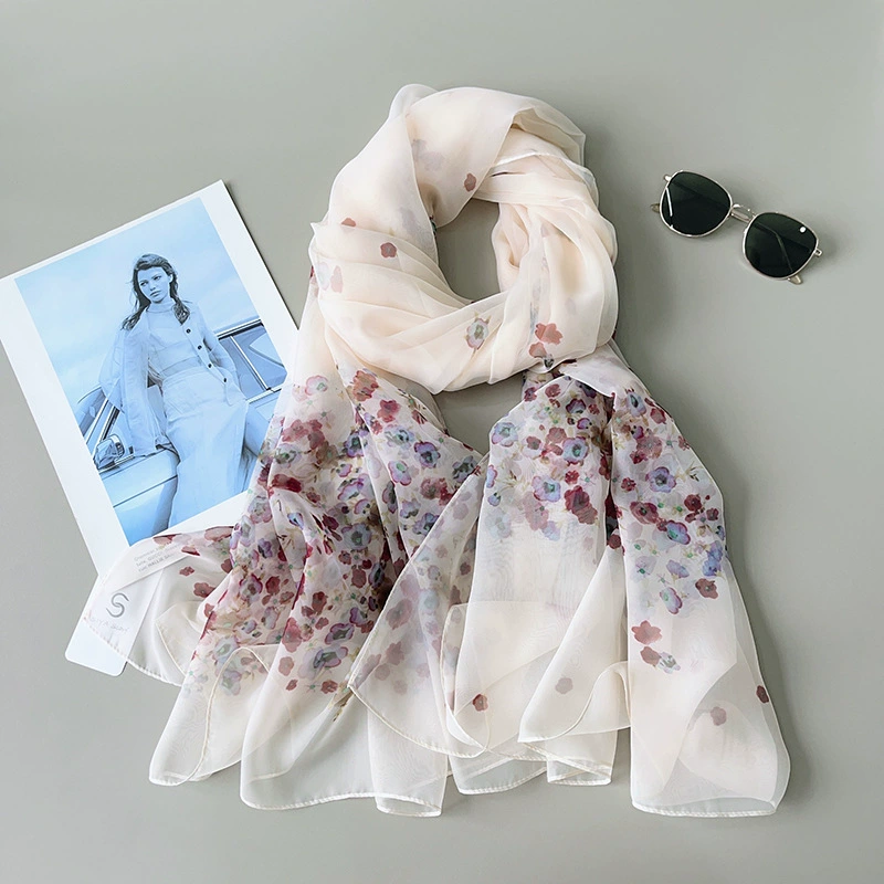 Chiffon Floral Print Scarf view 3