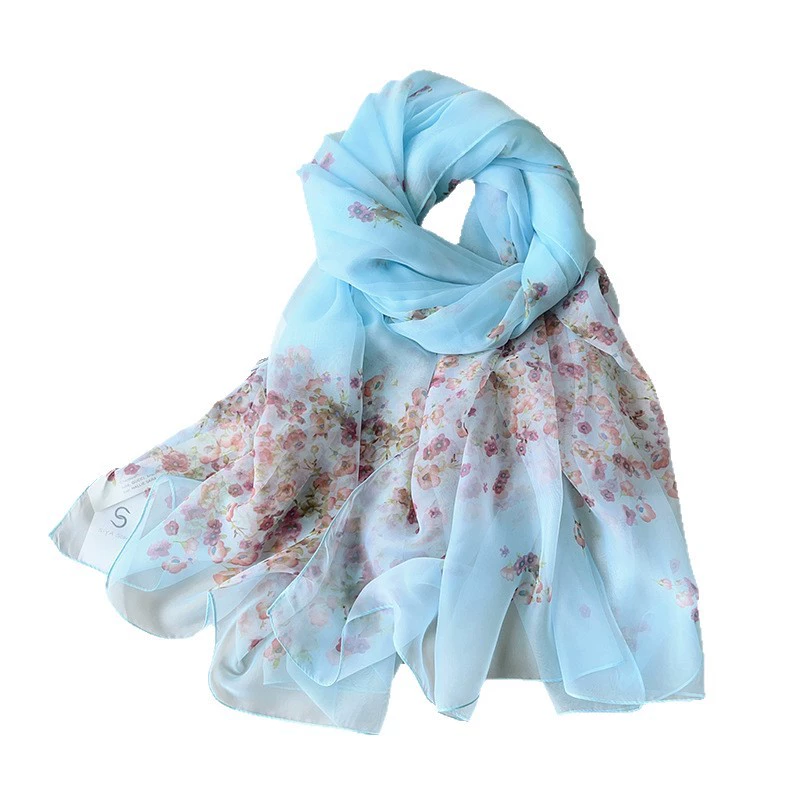 Chiffon Floral Print Scarf view 5
