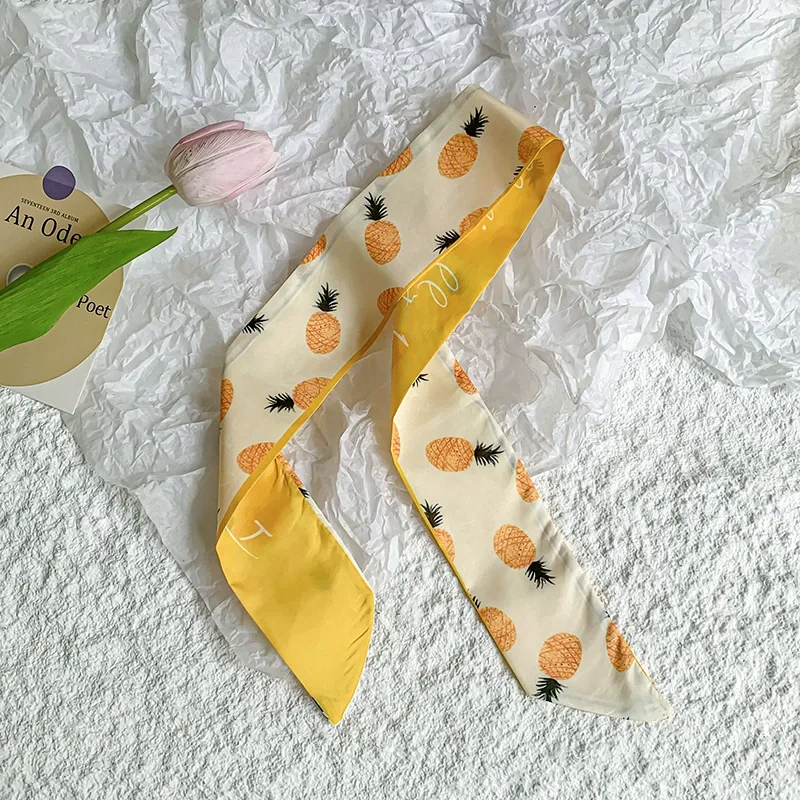 Fruit Print Long Silk Twilly view 7