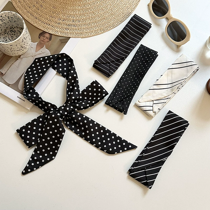 Polka Dot Narrow Polyester Twilly view 4