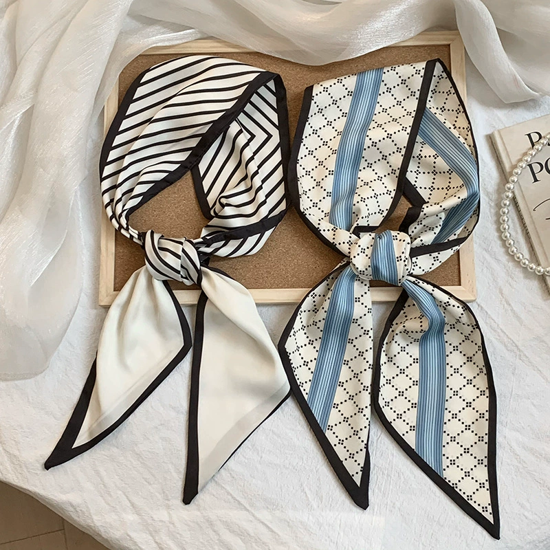 Printed Long Silk Twilly Scarf