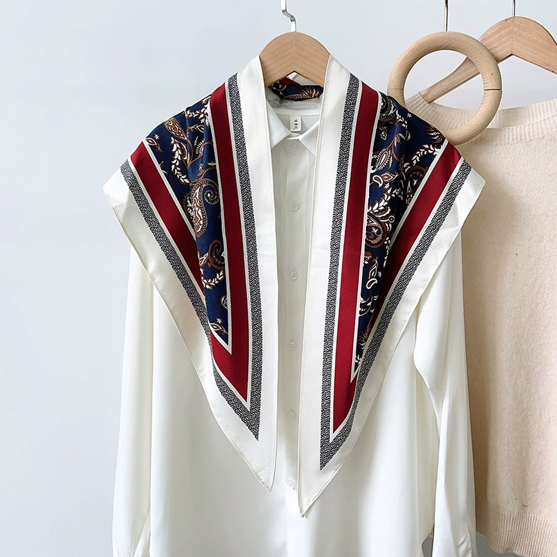 Silk-Look Paisley Triangle Scarf