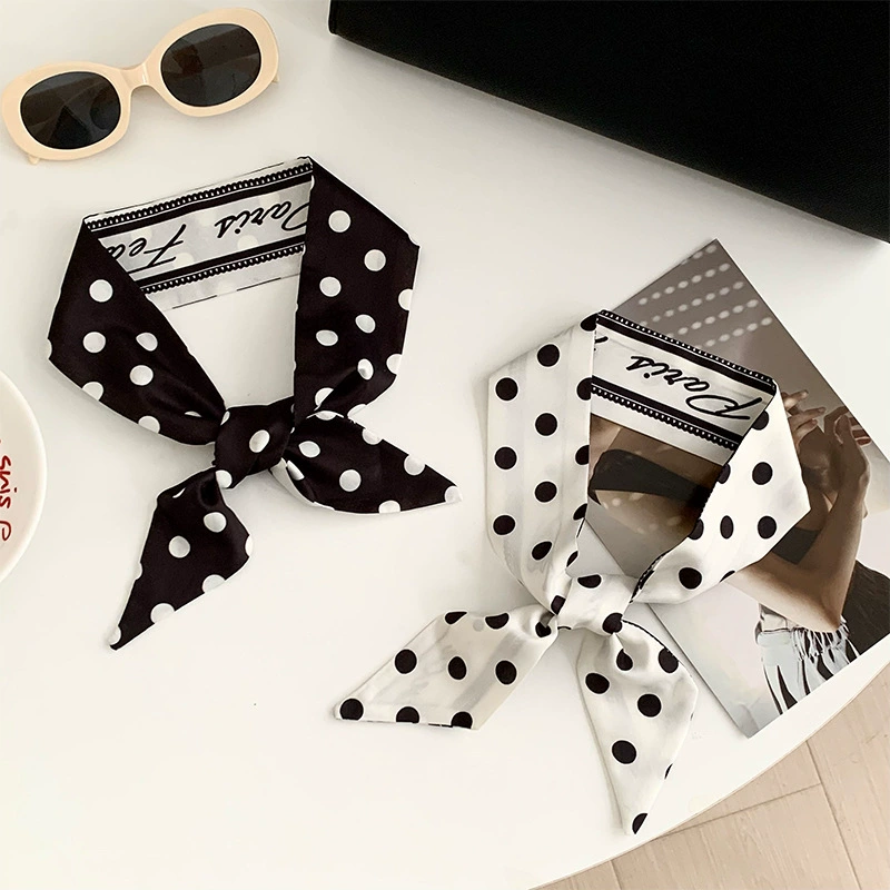 Polka Dot Long Silk Twilly view 3