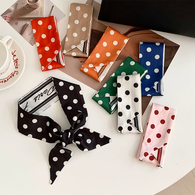 Polka Dot Long Silk Twilly view 4
