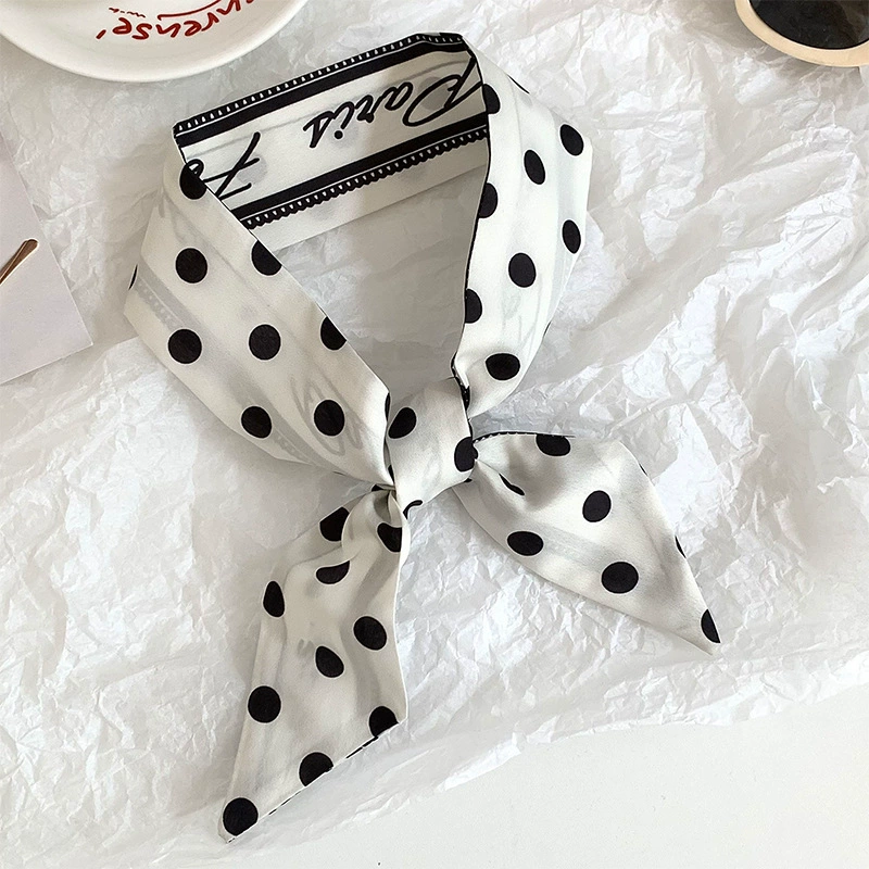 Polka Dot Long Silk Twilly view 6