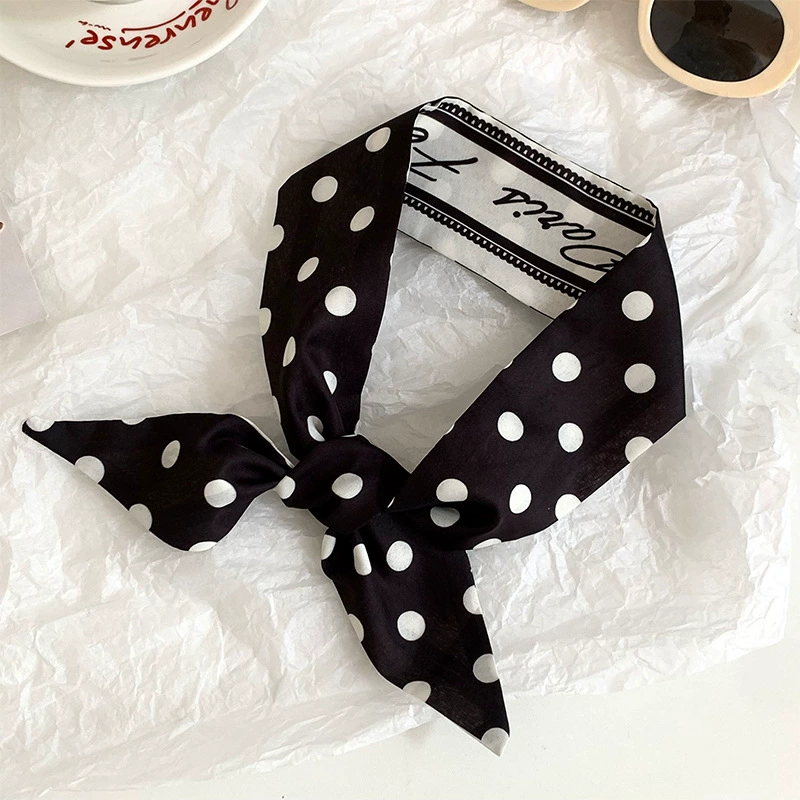 Polka Dot Long Silk Twilly view 9