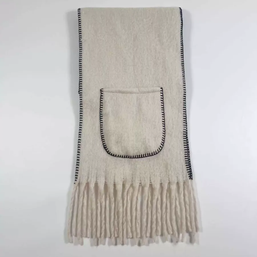 Solid Pocket Fringe Scarf view 11