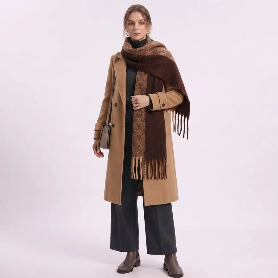 Striped Fringe Scarf