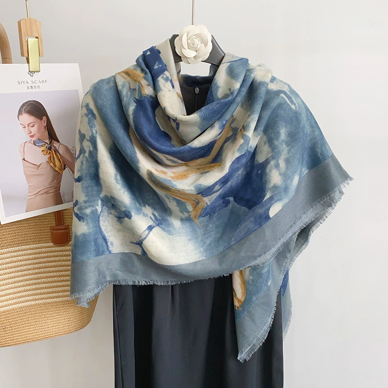 Large Square Scarf with Horse Print