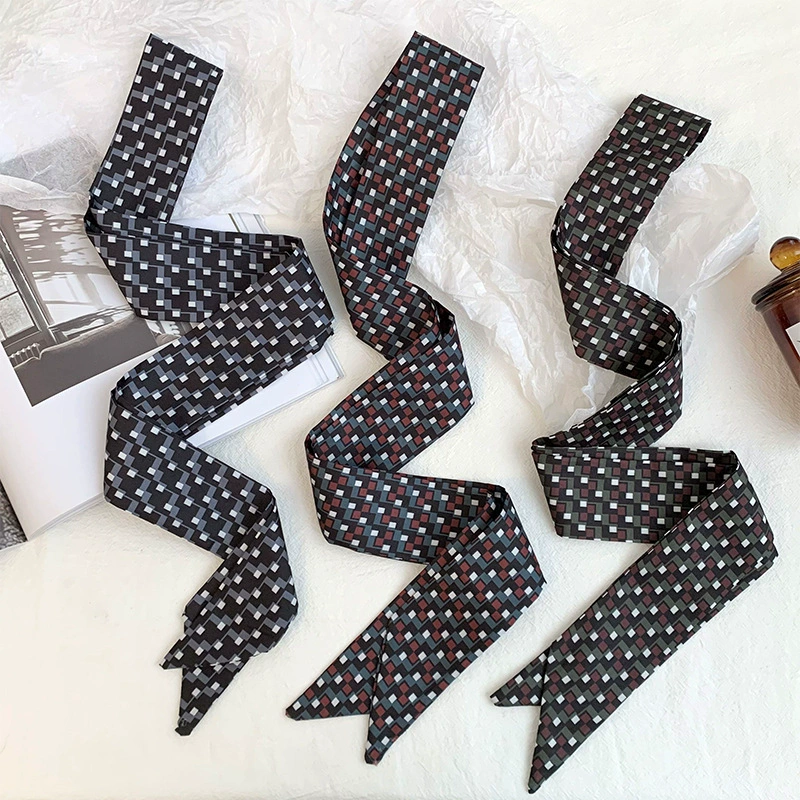 Polka Dot Long Silk Twilly