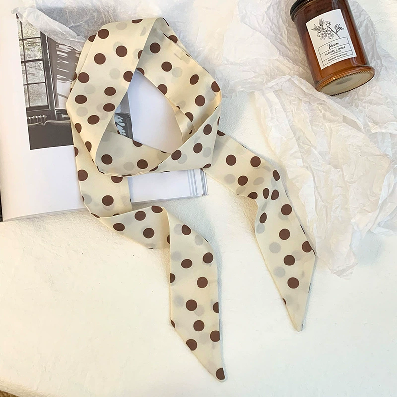 Polka Dot Long Silk Twilly view 3