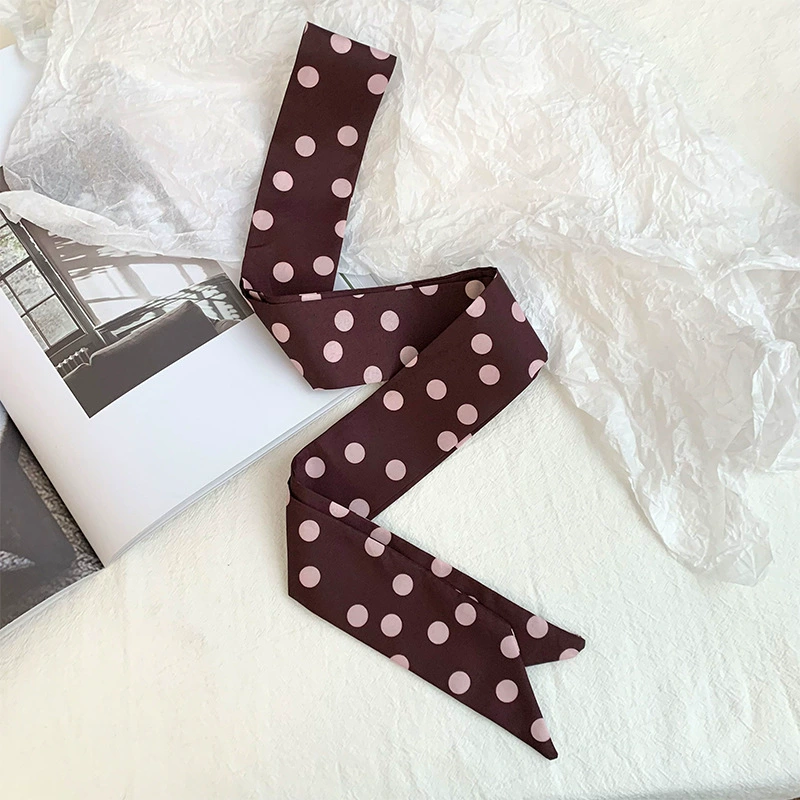 Polka Dot Long Silk Twilly view 7