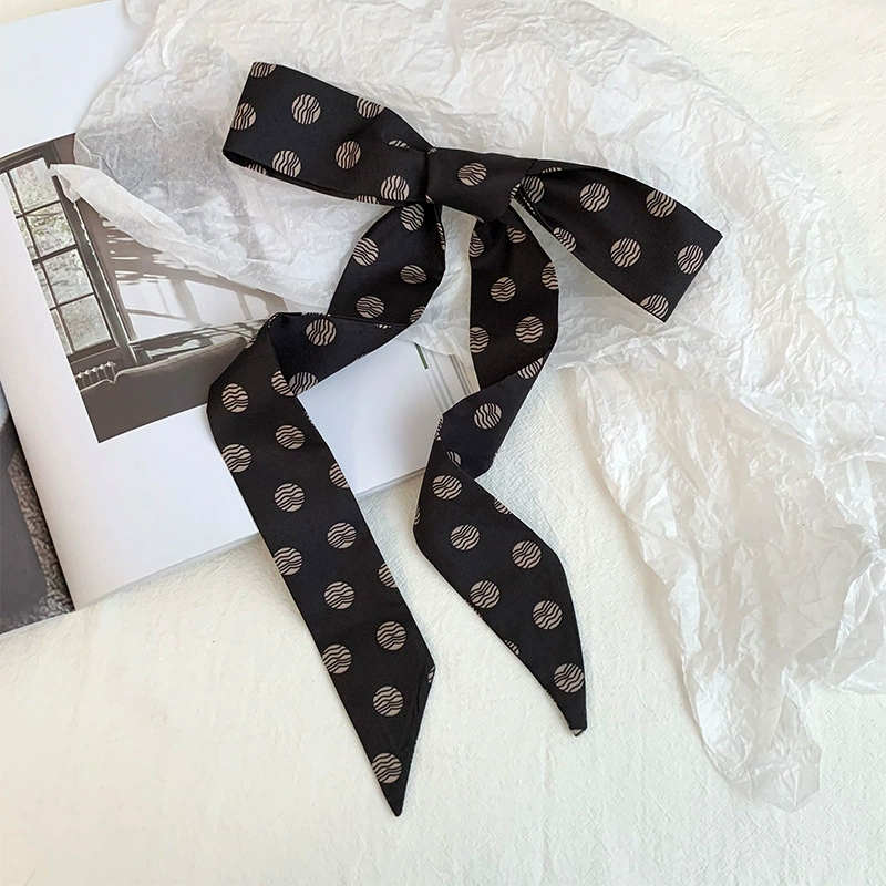 Polka Dot Long Silk Twilly view 8