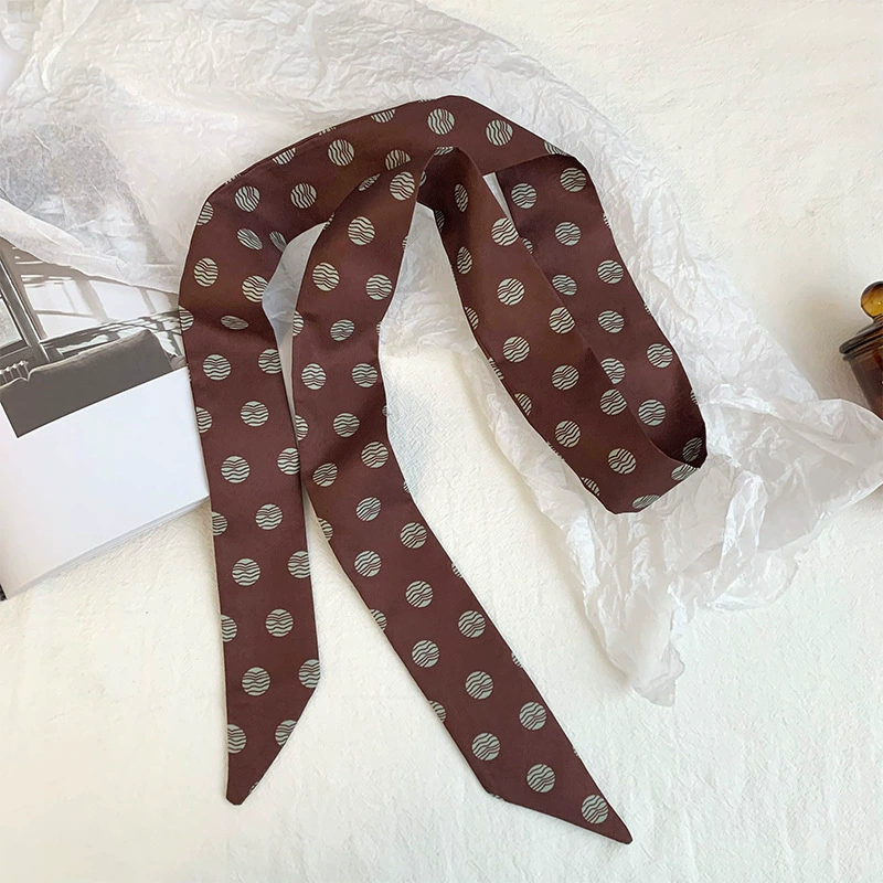 Polka Dot Long Silk Twilly view 9