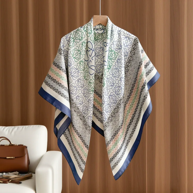 Cotton Linen Colorful Square Scarf