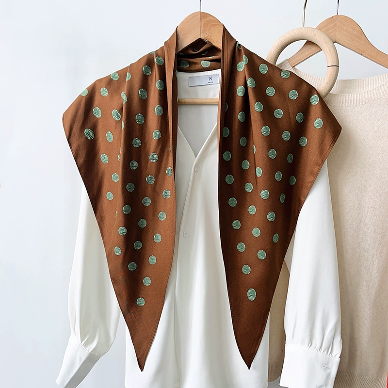 Brown Polka Dot Triangle Scarf