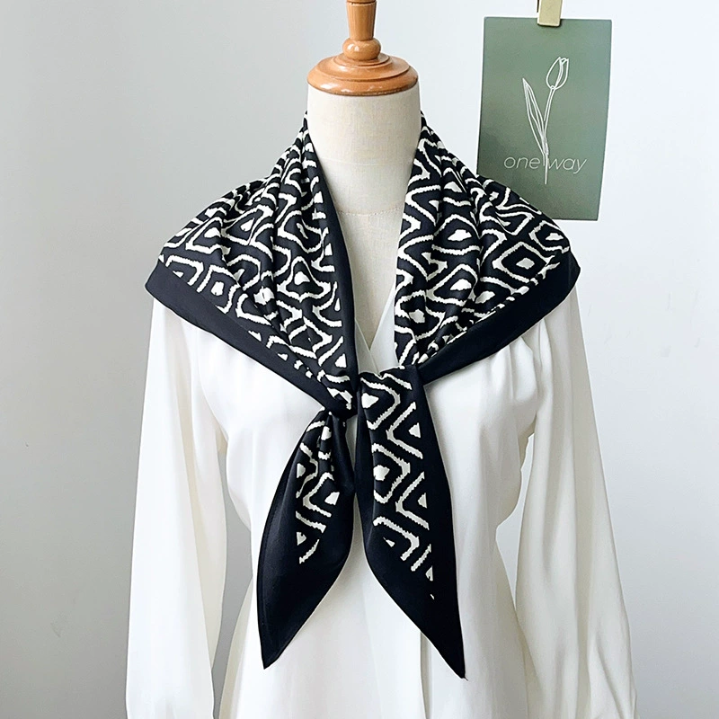 Black Diamond Print Triangle Scarf