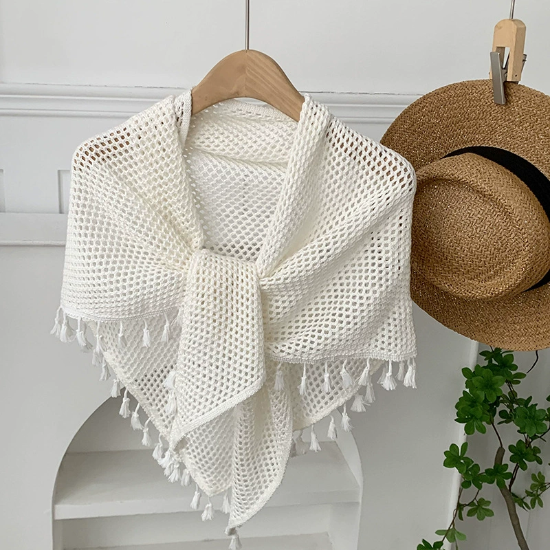 Knit Fringed Shawl