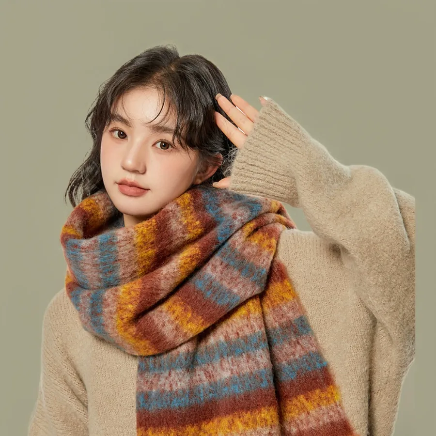Mohair Knit Scarf for Women