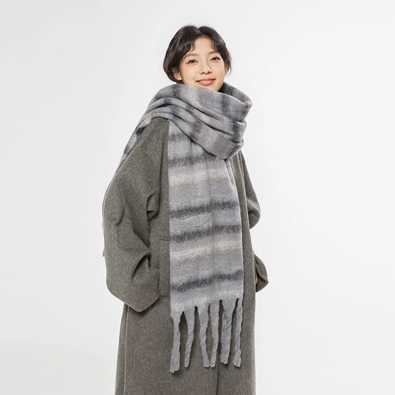 Mohair Knit Scarf for Women view 8