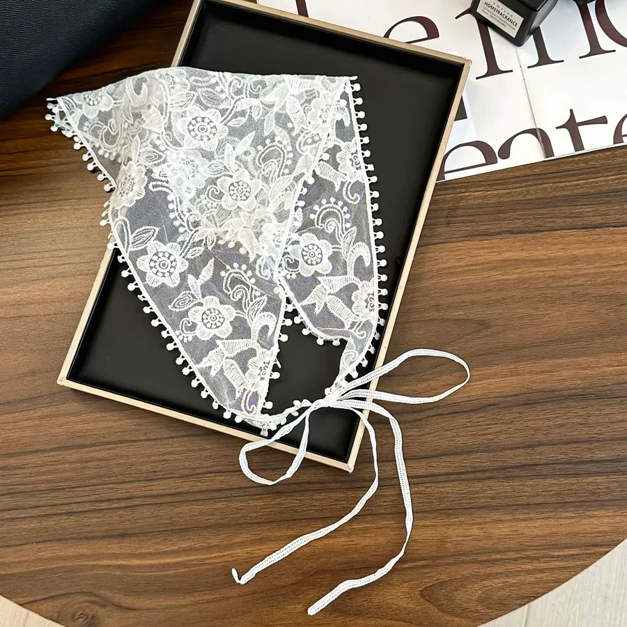 Lace Triangle Head Scarf view 6