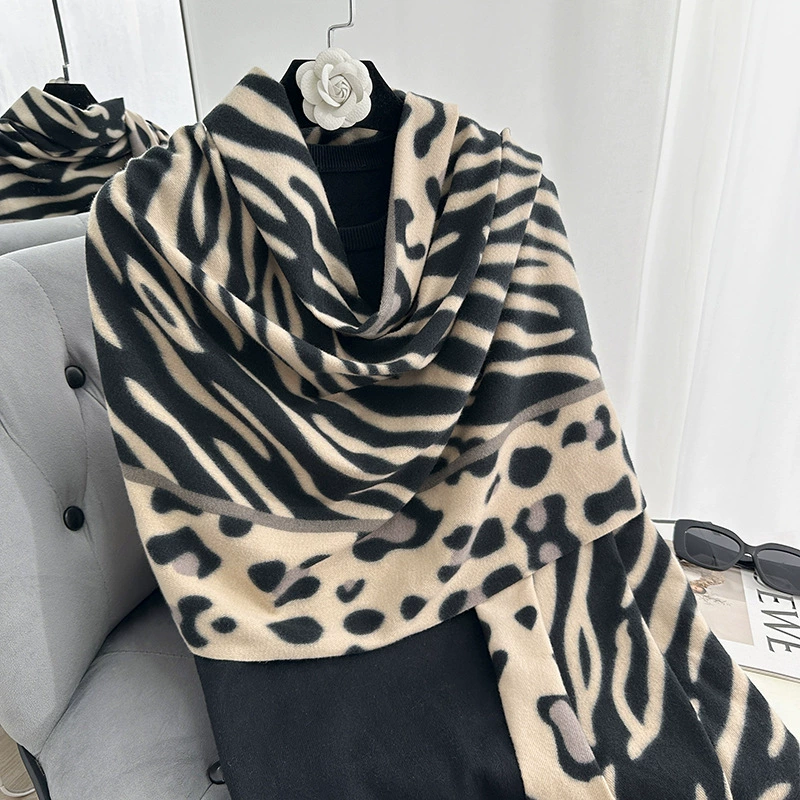 Leopard Print Winter Scarf view 7