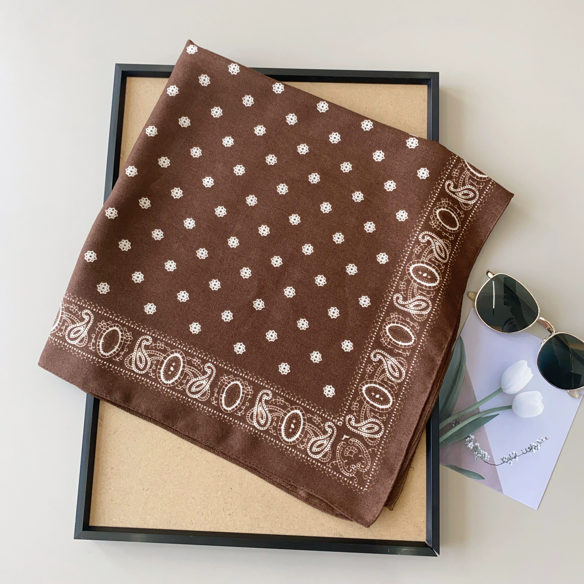 Petit foulard carré cachemire view 3