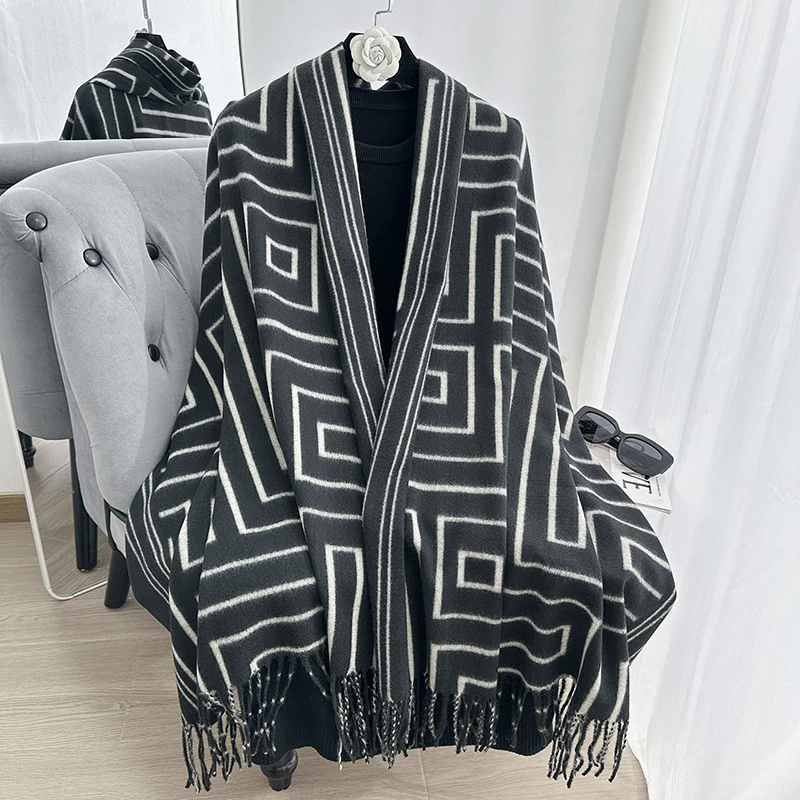 Geometric Print Winter Scarf